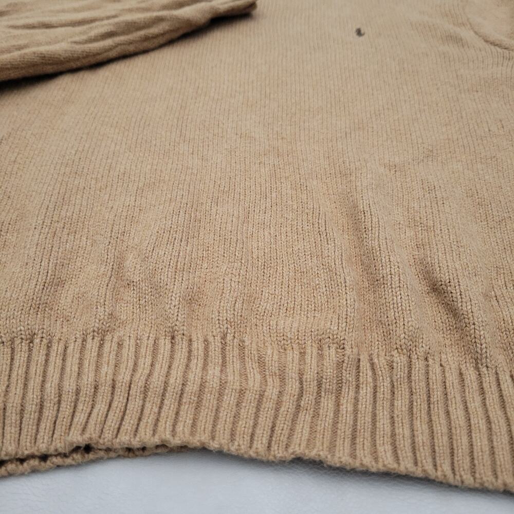 Vintage POLO Ralph Lauren Camel Brown Mens 100% Cotton Sweater Crew Neck XL - Picture 9 of 12